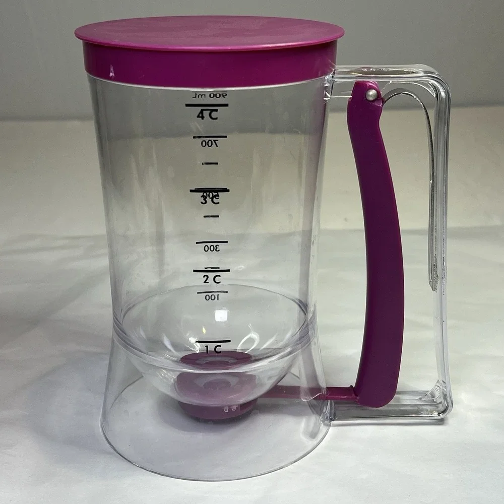 900ml 4 Cup Batter Dispenser DIY Muffin Cupcake Pancake Kitchen Measuring Baking